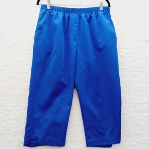 Pants Capri Blue Minimalist Casual Core Resortwear Coastal Grandma Y2K Size 14P